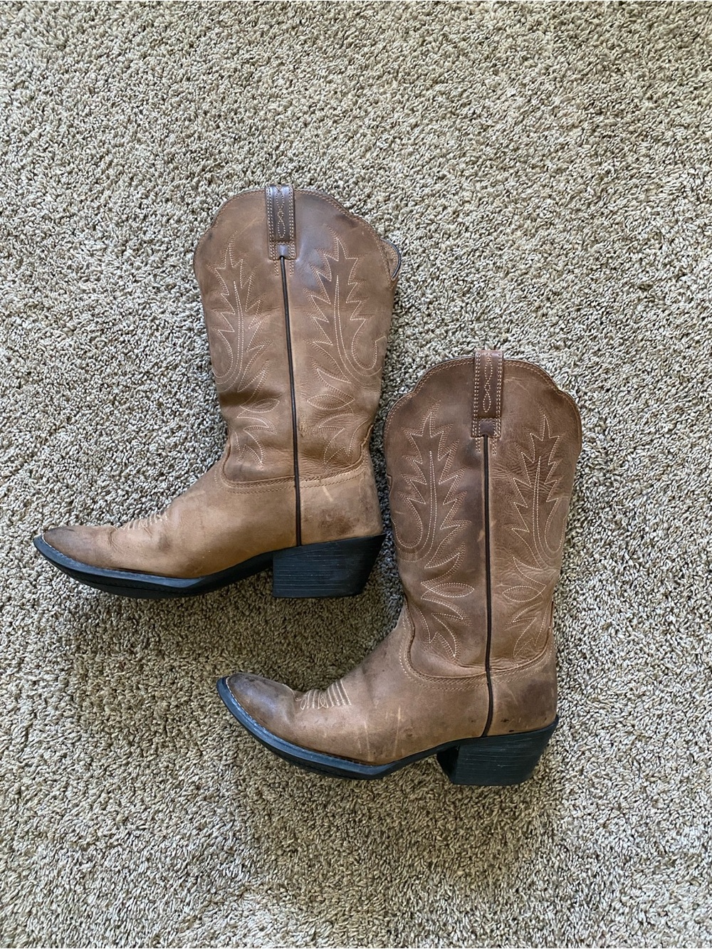 Ariat Brown Leather Western Pull-On Boots - Picture 8 of 9